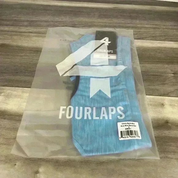 Fourlaps Vitality Sports Bra activewear workout bra river Blue space size small - Picture 3 of 5